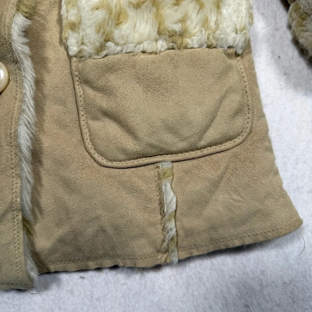 Circo Kids Tan Faux Suede Shearling Hooded Coat Faux Fur Trim Jacket 2T